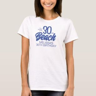 トレンディーハンドドロードドール30はビーチ誕生日 Tシャツ