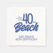 トレンディーハンドドロードドール40はビーチ誕生日 スタンダードカクテルナプキン (正面)