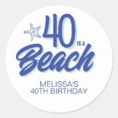 トレンディーハンドドロードドール40はビーチ誕生日 ラウンドシール (正面)