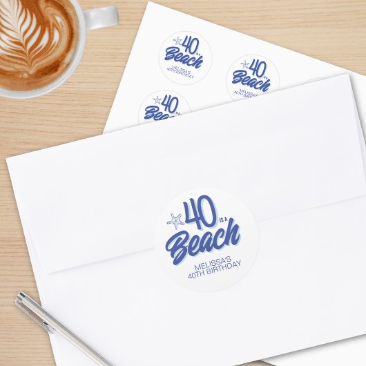 トレンディーハンドドロードドール40はビーチ誕生日 ラウンドシール