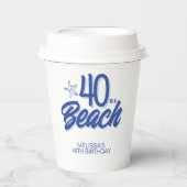 トレンディーハンドドロードドール40はビーチ誕生日 紙コップ (正面)