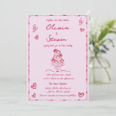 トレンディーハンドドロー予測できなドスクライブラレッド結婚ズ 招待状 (スタンド正面)