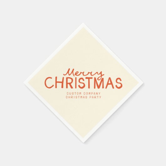 トレンディーハンド書メリークリスマス文字 スタンダードカクテルナプキン (角)