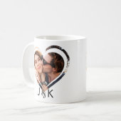 トレンディーハートカップル新婚ファミリーフォトコラージュ コーヒーマグカップ (正面左)