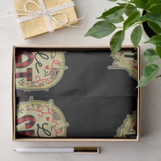 トレンディーハートグリッターヴァレンティーンズデイ 薄葉紙 (ギフト)