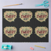 トレンディーハートグリッターヴァレンティーンズデイ 薄葉紙 (クラフト)