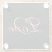 トレンディーハートグレイ書道ラヴ結婚ズ ガラスコースター (裏面)