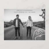 トレンディーハートハンズモノグラム日付ポストカードの保存 ポストカード (正面)