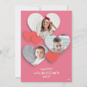 トレンディーハートフォトコラージュピンクのグリーティングカード シーズンカード (正面)