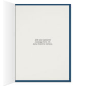 トレンディーハートフォトコラージュブルーグリーティングカード (内側 (右))