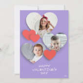 トレンディーハートフォトコラージュラベンダーグリーティングカード シーズンカード (正面)