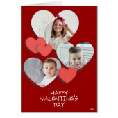 トレンディーハートフォトコラージュ赤いグリーティングカード (正面)