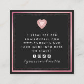 トレンディーハート宝石ジュエリーデザイナーバラ金ゴールド スクエア名刺 (裏面)