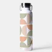 トレンディーハーフムーンパターン名ブロックカスタム ウォーターボトル (正面)