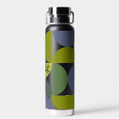 トレンディーハーフムーンパターン名ブロックカスタム ウォーターボトル (背面)