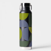 トレンディーハーフムーンパターン名ブロックカスタム ウォーターボトル (正面)