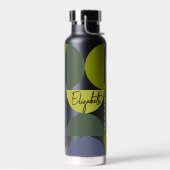 トレンディーハーフムーンパターン名ブロックカスタム ウォーターボトル (左面)