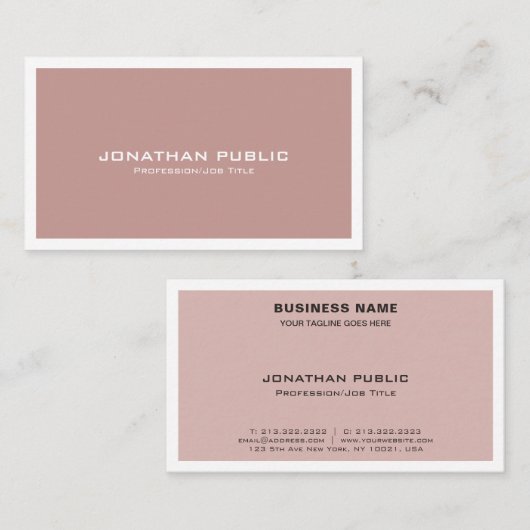 トレンディーハーモニックカラープロフェッショナルエレガントプレーン 名刺 (正面/裏面)