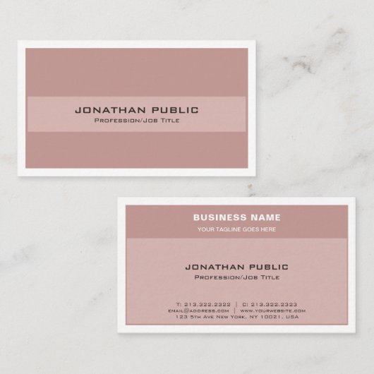 トレンディーハーモニックカラープロフェッショナルスタイリッシュプレーン 名刺 (正面/裏面)