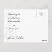 トレンディーバイオレットサンキューカード ポストカード (裏面)