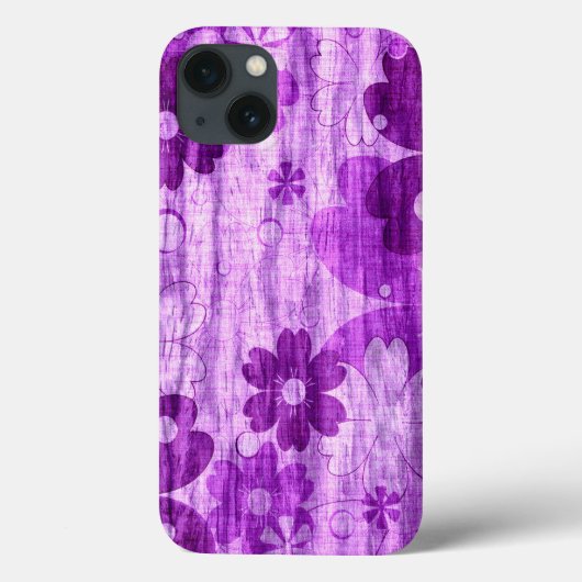トレンディーバイオレット花ヴィンテージ Case-Mate iPhoneケース (裏面)