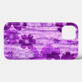 トレンディーバイオレット花ヴィンテージ Case-Mate iPhoneケース (裏面 (横))