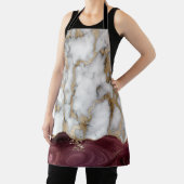 トレンディーバカッコいいルガンディ金ゴールド大理石のテクスチャ エプロン (インサイチュ)