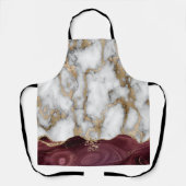 トレンディーバカッコいいルガンディ金ゴールド大理石のテクスチャ エプロン (正面)