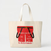 トレンディーバジェットクリスマスサンタパンツギフト&トリート ラージトートバッグ (正面)