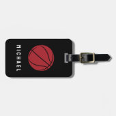 トレンディーバスケットボールユーザー名の追加パーソナライズされた ラゲッジタグ (正面横)