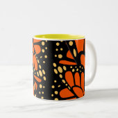 トレンディーバタフライウイングドリームオレンジイエロー ツートーンマグカップ (正面右)