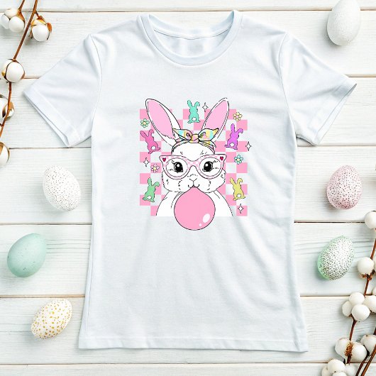 トレンディーバブルグムバニーイースター；キュートパステル Tシャツ