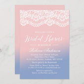 トレンディーバラクオーツセレニティレースブライダルシャワー 招待状 (正面/裏面)