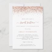 トレンディーバラグリッタースウィート16バースデーパーティー招待状 招待状 (正面)