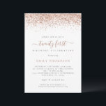 トレンディーバラグリッタースクリプト21st誕生日パーティー 招待状<br><div class="desc">トレンディーバラグリッタースクリプト21st誕生日パーティー。バラ縁ど金ゴールドのグリッターは両側の一番上にあり、201エレガントはスワッシュ付きスクリプトである。自分の詳細に文字を簡単にパーソナライズ。</div>