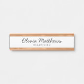 トレンディーバラゴールドフォイルストライプズモダン名 サインプレート (正面)