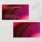 トレンディーバラピンクレッド未来的モダン 名刺 (正面/裏面)
