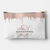 トレンディーバラピンク金ゴールドメタリックドリップスモノグラム アクセサリーポーチ (裏面)