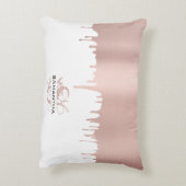 トレンディーバラピンク金ゴールドメタリックドリップスモノグラム アクセントクッション (裏面(縦))