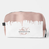 トレンディーバラピンク金ゴールドメタリックドリップスモノグラム ドップキット (正面)