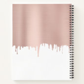 トレンディーバラピンク金ゴールドメタリックドリップスモノグラム ノートブック (裏面)