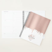 トレンディーバラピンク金ゴールドメタリックドリップスモノグラム プランナー手帳 (ディスプレー)