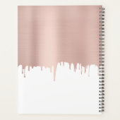 トレンディーバラピンク金ゴールドメタリックドリップスモノグラム プランナー手帳 (裏面)