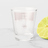 トレンディーバラピンク金ゴールドメタリックドリップ21歳の誕生日 ショットグラス (裏面)