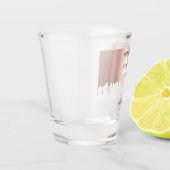 トレンディーバラピンク金ゴールドメタリックドリップ21歳の誕生日 ショットグラス (左)