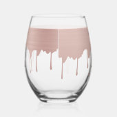 トレンディーバラピンク金ゴールドメタリックドリップ21歳の誕生日 ステムなしワイングラス (右)