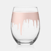 トレンディーバラピンク金ゴールドメタリックドリップ21歳の誕生日 ステムなしワイングラス (左)