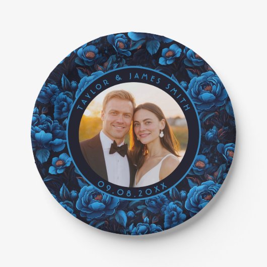 トレンディーバラブライダルドレスプレートサンキューギフト ペーパープレート (正面)