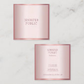 トレンディーバラモダン金ゴールドエレガントシンプルテンプレート スクエア名刺 (正面/裏面)