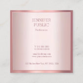 トレンディーバラモダン金ゴールドエレガントシンプルテンプレート スクエア名刺 (裏面)